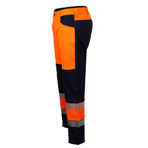 กางเกงช่าง OEM Hi Vis แบบสะท้อนแสง น้ำหนัก 13.75 ออนซ์ กางเกงยีนส์เดนิมหนา เอวกลาง ทรงจ็อกเกอร์ ไซส์ใหญ่ ป้องกันไฟฟ้าสถิตย์ มองเห็นได้ชัดเจน สำหรับผู้ชาย - Product Image 6