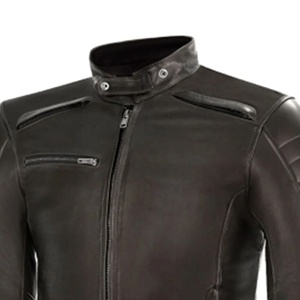 Chaqueta de Motociclista de Cuero Perforado con Textura Natural, Elegante, Negra, de Cuero Genuino, Resistente al Viento e Impermeable - Product Image 4