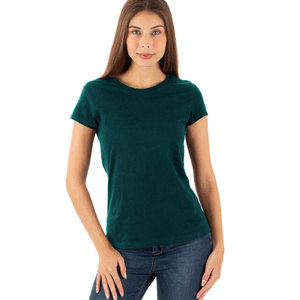 High Quality Women Fashion Solid Color T-Shirt Custom Design Street Wear Wholesale <b>Cheap</b> Price Summer Short Sleeve T-Shirts - Product Image 1