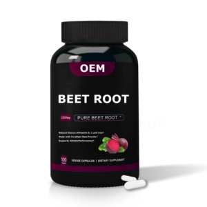 Cápsulas de Remolacha Orgánica OEM 1200mg, Potenciador Natural de Óxido Nítrico para el Rendimiento Atlético y la Resistencia, 100% Vegetarianas - Product Image 1