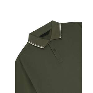 Camiseta Polo de Algodón Verde Oliva para Hombre, Logotipo Personalizado, Manga Corta Informal, Corte Ajustado, Camiseta de Golf, Fabricante OEM al por Mayor - Product Image 4