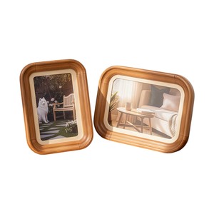 Cadre photo rustique en bois de noyer à coins arrondis pour montage mural et présentation sur table, décoration de ferme, vente en gros - Product Image 1