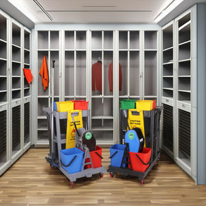 Housekeeping Cleaning Cart 3 Tier <b>Shelf</b> with Mop Bucket Wringer and Waste Bag Janitorial Trolley for Facility Cleaning - Product Image 5