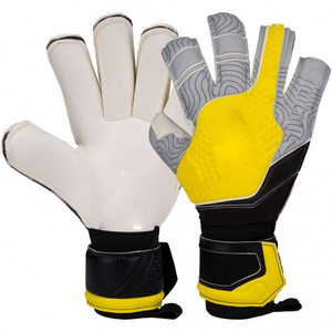 Gants de gardien de but de football professionnels en cuir personnalisables avec coupe négative, noirs - Product Image 3