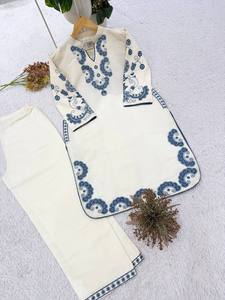 Nuevo Conjunto de Cordón Bordado para Fiesta de Diseñador para Mujer en Algodón Cora, Sin Arrugas, Elástico, de Secado Rápido, Reversible, Listo para Usar - Product Image 4