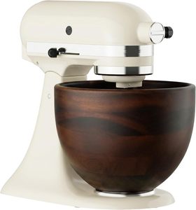 Dark Walnut Acacia <b>Wooden</b> Mixing <b>Bowl</b> With Steel Base Deep Salad <b>Fruit</b> Serving <b>Bowl</b> For Home Kitchen Restaurant Wholesale - Product Image 2