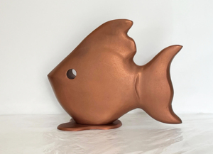 Ensemble de figurines de poissons en aluminium faites à la main, sculpture d'animaux rustiques sculptés, décoration pour la maison et le jardin - Product Image 3
