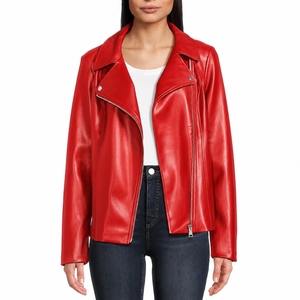 Veste en cuir véritable pour femme fabriquée au Pakistan, qualité supérieure, coupe ajustée, logo personnalisé, manches longues, mode hiver, vente en gros - Product Image 5