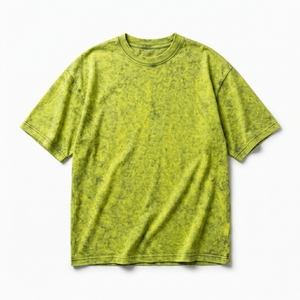 Camiseta Oversize de Algodón Pesado con Lavado Ácido, Estilo Boxy, Vintage, Streetwear, Casual, para Verano - Product Image 1