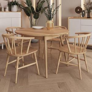Fauteuil moderne en bois massif avec finition naturelle pour la salle à manger et la cuisine - Product Image 3