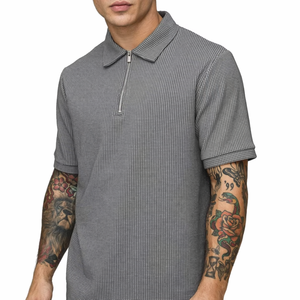 Chemises polo zippées pour hommes, fabricant professionnel au Pakistan, logo personnalisé, polos personnalisés de haute qualité pour hommes - Product Image 4