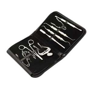 Juego de 9 instrumentos dentales para conejos y roedores, herramientas dentales veterinarias, kit de acero inoxidable con estuche negro. - Product Image 3
