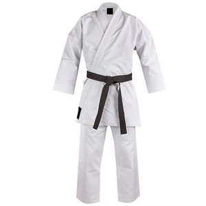 Uniforme de Karate 100% Algodón para Adultos Unisex, Duradero, Corte Regular, Teñido Liso, Disponible en Blanco y Negro con Cinturón - Product Image 1