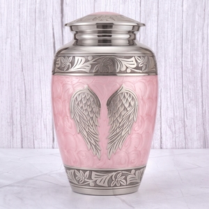 Urna funeraria de latón dorada y negra a rayas para cenizas humanas, con superficie pulida, para memoriales funerarios y entierros. - Product Image 2