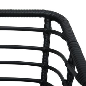 Set di 2 Sedie da Giardino in Rattan Nero, Arredamento Esterno Contemporaneo con Cuscini in Schiuma, Gambe Affusolate, Design Durevole - Product Image 6