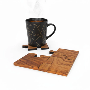 Sous-verres en bois massif avec logo personnalisé, écologiques, de haute qualité et à prix de gros - Product Image 3