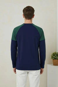 เสื้อยืดแขนยาวทรงแร็กแลนผู้ชาย SOSH 4 สี คอตตอน 100% แห้งเร็ว สวมใส่สบาย มีกระเป๋าหน้าอก - Product Image 2