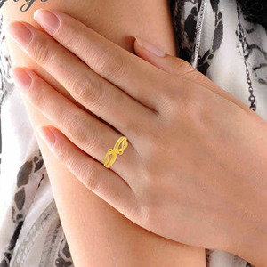 Modern Leaf Vine Gold <b>Ring</b> for Women Stylish Open Crossover Floral Design <b>Plain</b> Gold <b>Ring</b> Fashion Jewelry Collection - Product Image 2