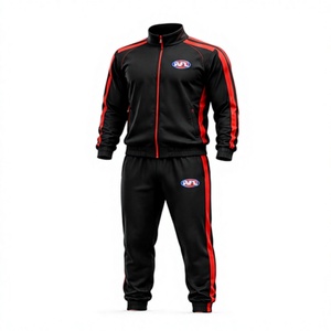 Survêtement bleu pour homme AFL, fermeture éclair intégrale, design sportif, 100% polyester, respirant, vêtements d'entraînement, automne, taille adulte, coupe régulière - Product Image 3