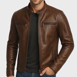 Real Black Cowhide <b>Long</b> Front Coat Vintage Men's Mandarin Collar <b>Waterproof</b> Winter Leather Bomber <b>Jacket</b> ISO - Product Image 1