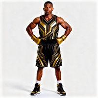 Ensemble de boxe imprimé Lion Vert Or, vêtements d'entraînement en polyester avec gants, shorts et haut durables pour toutes les saisons
