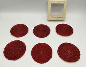 Sous-verres en perles de verre faits à la main MS HANDICRAFT - Cadeaux religieux classiques avec support en polyester (4x4 pouces) - Product Image 5