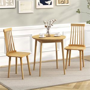 2 Sedie da Pranzo in Faggio con Schienale Alto e Gambe in Legno di Gomma Naturale, Sedie da Ristorante in Pelle PU - Product Image 6