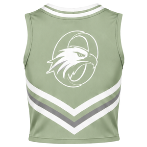 Custom Sage Green Cheer Shirt Sleeveless Team Sports Uniform Top Athletic Performance Wear Training Practice Cheer Squad Apparel - Product Image 2