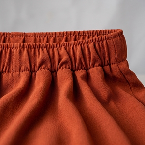 Pantalones Anchos de Cintura Media, Holgados, de Lino Chifón Verde Oliva, con Cintura Elástica, Casuales, de Verano, para Mujer - Product Image 4