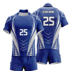 Conjuntos de Uniformes de Rugby/Fútbol Personalizados de Nuevo Diseño para Hombre, Transpirables, Resistentes al Viento, Antibacterianos, Ecológicos, 100% Poliéster, Cortos - Product Image 1