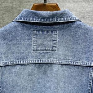 ชุดสูทเดนิมดิบคุณภาพสูงสำหรับผู้ชาย สไตล์ลำลองฤดูหนาว พร้อมแจ็คเก็ตยีนส์แบบซักล้างขอบดิบ และกางเกงยีนส์ทรงหลวม - Product Image 5