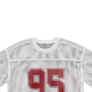 Maillot de football américain rétro personnalisé sublimé en gros, coupe courte, style streetwear, surdimensionné, en maille - Product Image 6