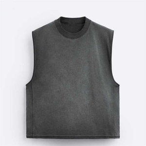 Camisetas sin mangas para hombre al por mayor, con logo personalizado, ropa de gimnasio, sin mangas, transpirables, de algodón, para fitness, OEM, ODM, suministro a granel, gran venta. - Product Image 2