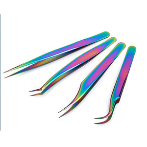 Curved <b>Lash</b> Tweezers Stainless Steel Nipper Anti-static DIY <b>Cluster</b> Eyelash Curved Tweezers Grafted Eyelash Extension Fiber Tip - Product Image 2