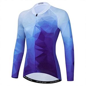WARPRO INDUSTRY SS-CJ-02 White Full Sleeve Quick Dry <b>Cycling</b> Jersey with Half Zip Front 220g Mesh Fabric for Unisex - Product Image 2