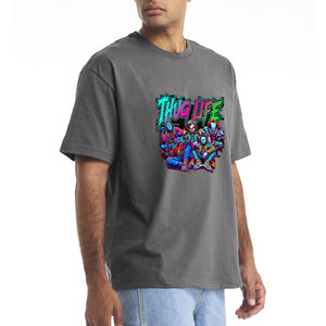 Camisetas de Hombre Y2K con Estampado Gráfico Extra Grande, Camisetas de Manga Corta Estilo Vintage Lavado, Camisetas Casuales 100% Algodón, Camiseta Negra - Product Image 3