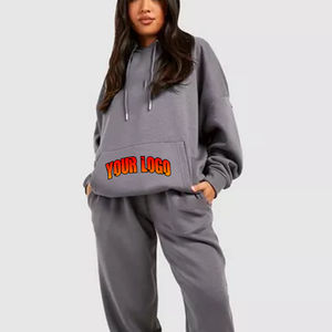 Conjunto Deportivo de 2 Piezas para Mujer, Sudadera con Capucha y Pantalones Deportivos Estampados, Talla Grande, Ropa Deportiva de Invierno Transpirable, Unisex - Product Image 2