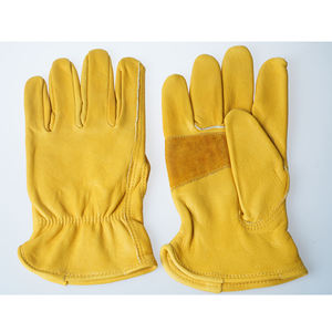 Gants de travail, de jardinage et de conduite en cuir de vache véritable non doublé, robustes, pour hommes - Product Image 5