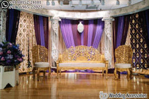 Classic French Style Wedding <b>Sofa</b> Set Maharaja Style White-<b>Gold</b> Furniture For Hindu Weddings Muslim Walima Decor Stage <b>Sofa</b> Set - Product Image 3