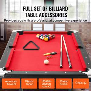 Set tavolo da biliardo pieghevole portatile 6.3 ft panno rosso nero accessori per sala giochi per bambini adulti include biliardo Snooker - Product Image 4