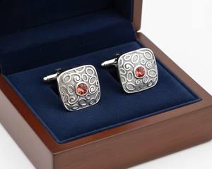 Boutons de manchette personnalisés de luxe pour hommes |   Boutons de manchette en acier inoxydable et argent sterling 925 |   Bijoux de manchette pour chemise de mariage en gros - Product Image 4