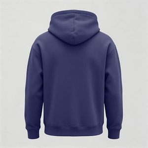 เสื้อสเวตเชิ้ตมีฮู้ดสีน้ำเงินกรมท่าสำหรับผู้ชาย ทรงปกติ สีพื้น ผ้าถัก มีกระเป๋า ดีไซน์ลำลอง สไตล์สบายๆ สำหรับใส่ในฤดูใบไม้ร่วง - Product Image 3