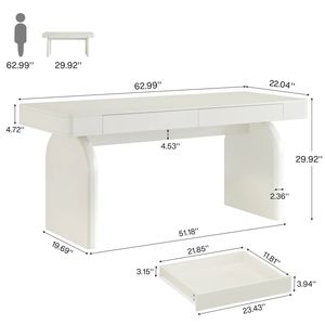 Elegante Scrivania Moderna per Ufficio con Cassetti Portaoggetti, Scrivania per Computer - Product Image 6