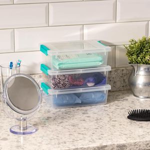 Confezione da 6 da 2 Qt. Contenitori per Artigianato con Coperchio Prodotti negli USA, Piccoli Contenitori in Plastica con Clip, Organizer per Bin Sensoriali - Product Image 5