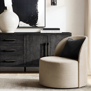 Aparador Contemporáneo de Teca Sólida con Cuatro Puertas y Tres Cajones, Amplio Gabinete de Almacenamiento con Orificio para Cables, para Hogares y Hoteles de Lujo - Product Image 6