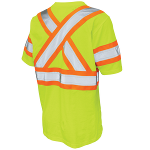Camisa de Trabajo de Manga Corta de Alta Visibilidad para Hombre, Amarillo Naranja, Uniforme de Seguridad Reflectante - Product Image 2