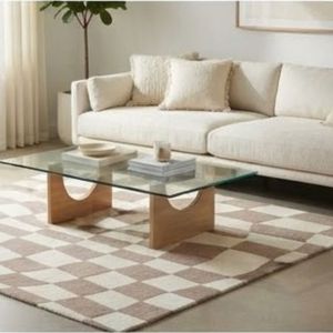 Best Price Modern Geometric Checkered Area Rug Rectangle Wool Polyester Flat Weave Non-Slip Rubber Backing Living Room Use - Product Image 5