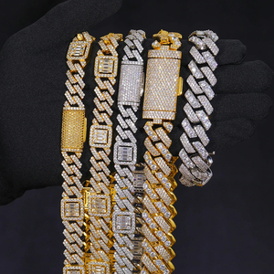 Luxury <b>Iced</b> <b>Out</b> VVS Moissanite Diamond Necklaces Hip Hop IGI Certified RATAN JEWELS S925 Silver Cuban Link <b>Chain</b> for Unisex - Product Image 3