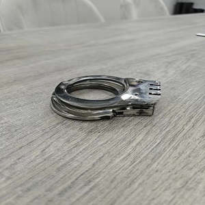 Esposas de Acero Inoxidable con Doble Sistema de Bloqueo, Esposas Metálicas de Carbono para el Departamento de Seguridad - Product Image 3