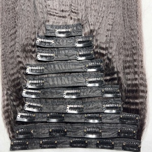 CDYHAIRVN Extensions de cheveux humains lisses et crépus de haute qualité à clipser sans couture pour femmes – Meilleur rapport qualité-prix – Options de coiffure - Product Image 1